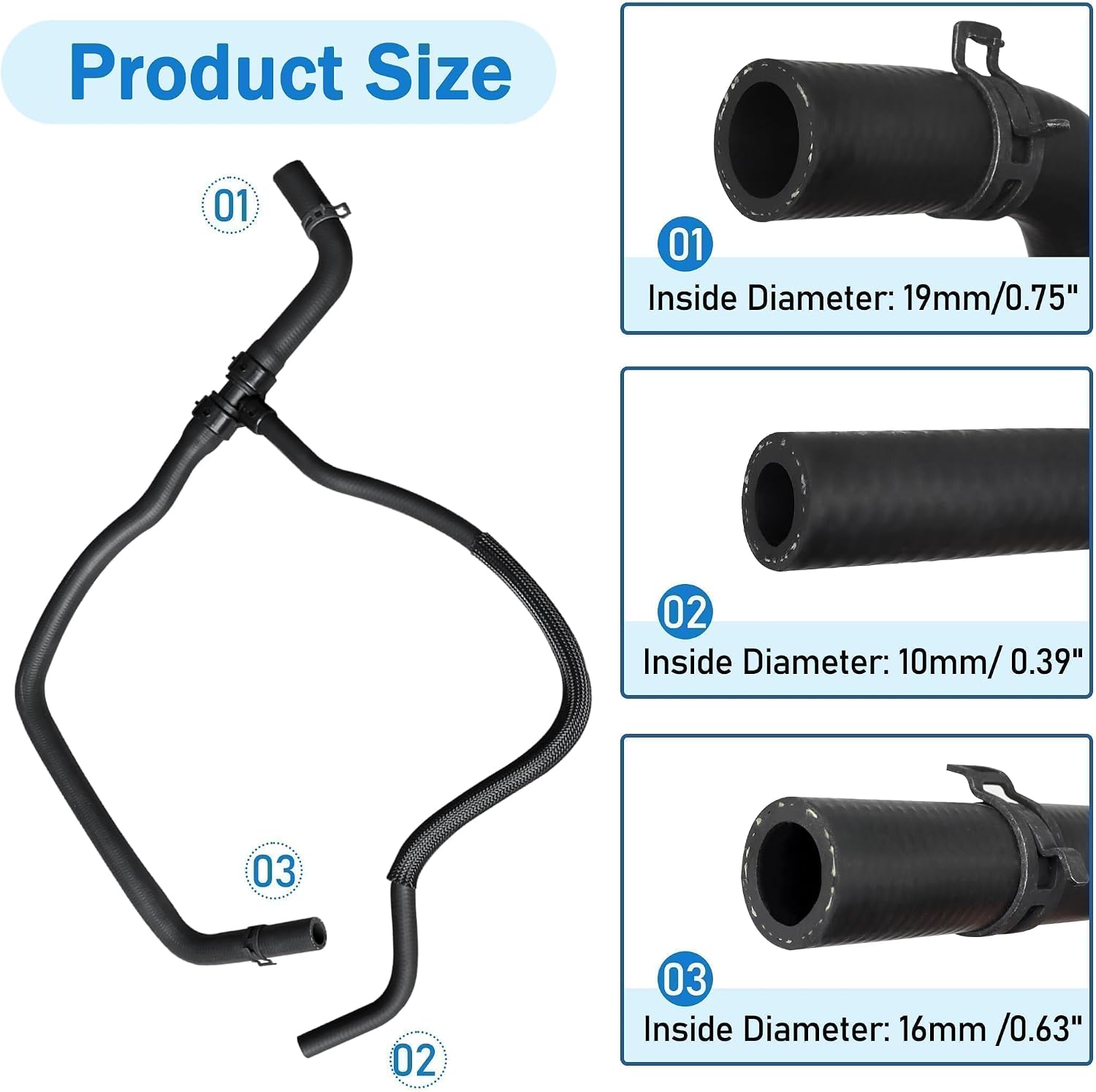 HVAC Heater Hose Fit for Chrysler 300 2011-2020 for Dodge Challenger 2011-2021 for Dodge Charger 2011-2021 Heater Supply Hose Replace # 55038163AI 55038163AE