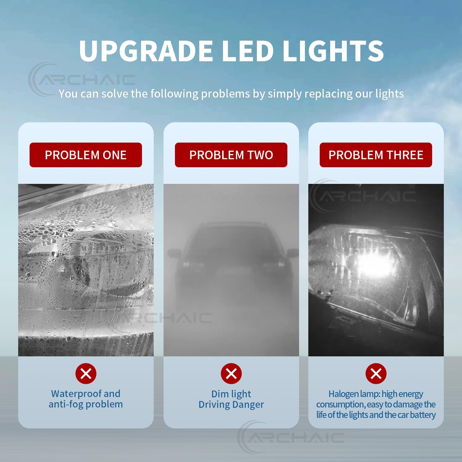 Archaic Headlights Compatible for Mini Coopers R50 R52 R53 2001–2007,Front Lights W Sequential Turn Signals,Animation DRL,Pair