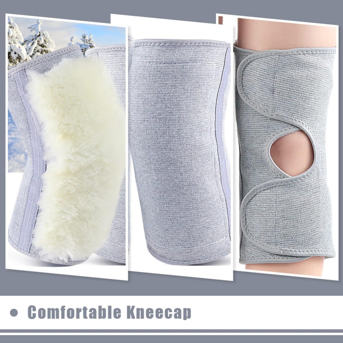 Genouillère en Laine Mérinos à Isolation Thermique et Latex Confortable, Utilisation Extérieure pour Activités Sportives et Professionnelles