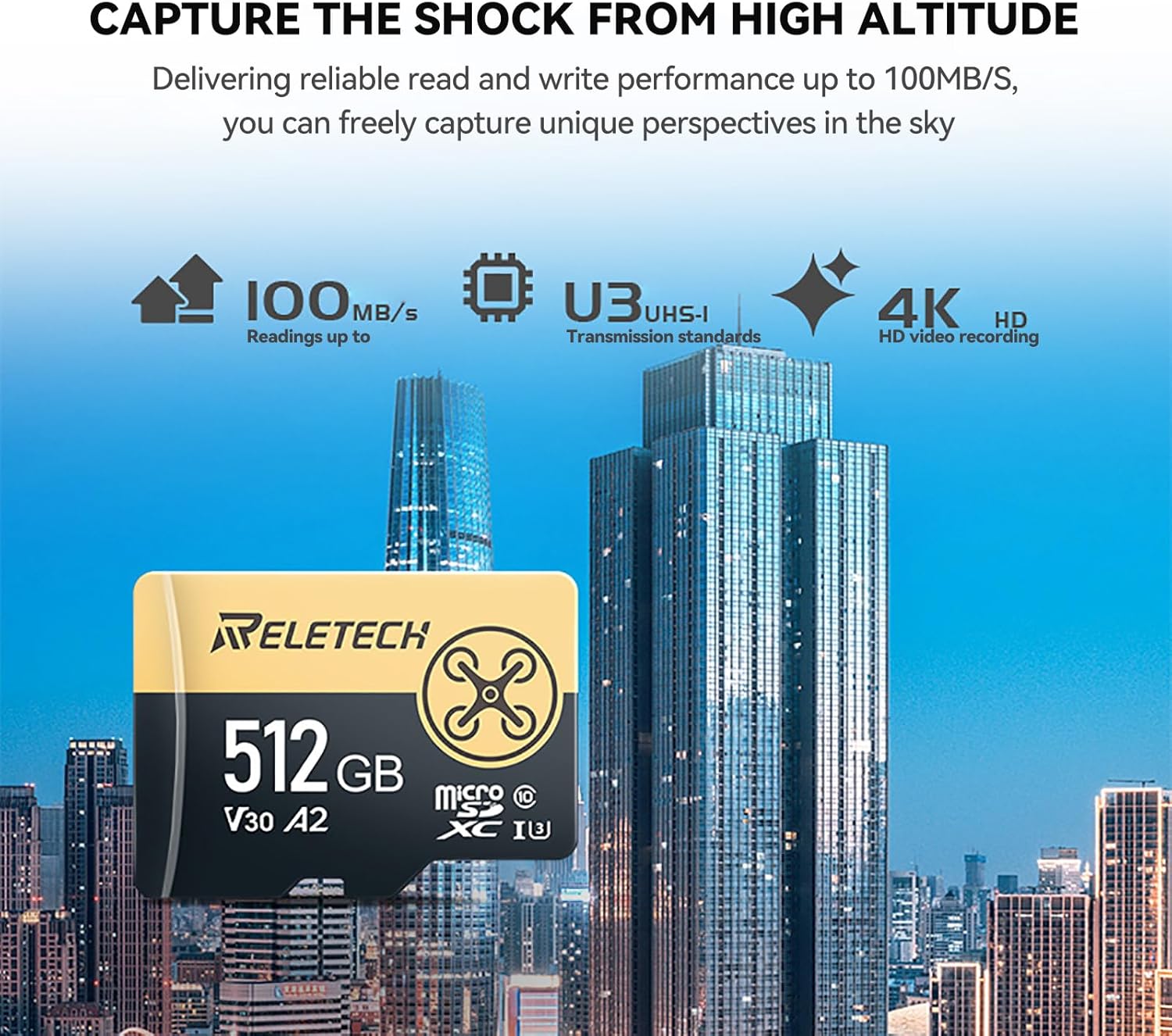 512GB TF Card Memory Card with Adapter, 4K Camera Pro, A2 V30 for Smartphone, Gopro, Action Cams, 4K UHD Video, for Nintendo-Switch, Up to 170MB/s, UHS-I U3 C10 Class 10 (Black 512GB)