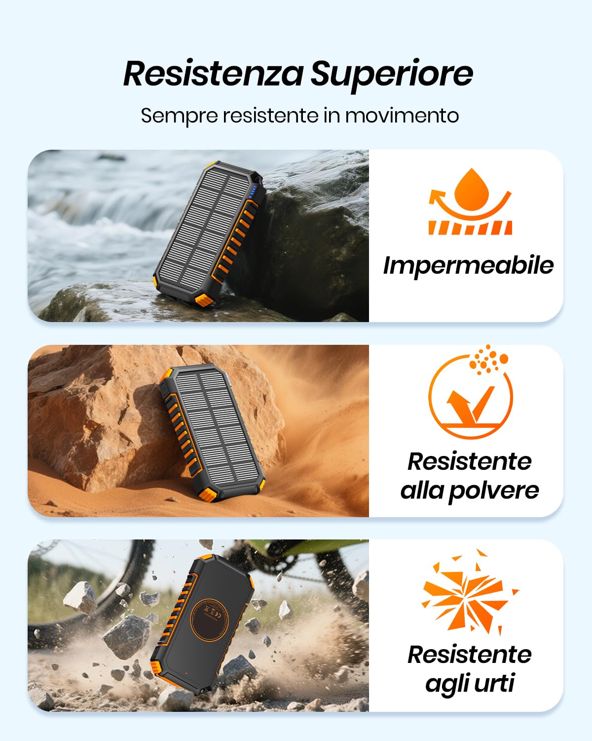 A ADDTOP Caricatore Solare Power Bank Wireless 26800mAh - USB C PD QC 3.0 Caricatore Portatile con 4 Uscita & Doppia Torcia, 15W Ricarica Rapida, Batteria Esterna per Smartphone, Tablets e Campeggio