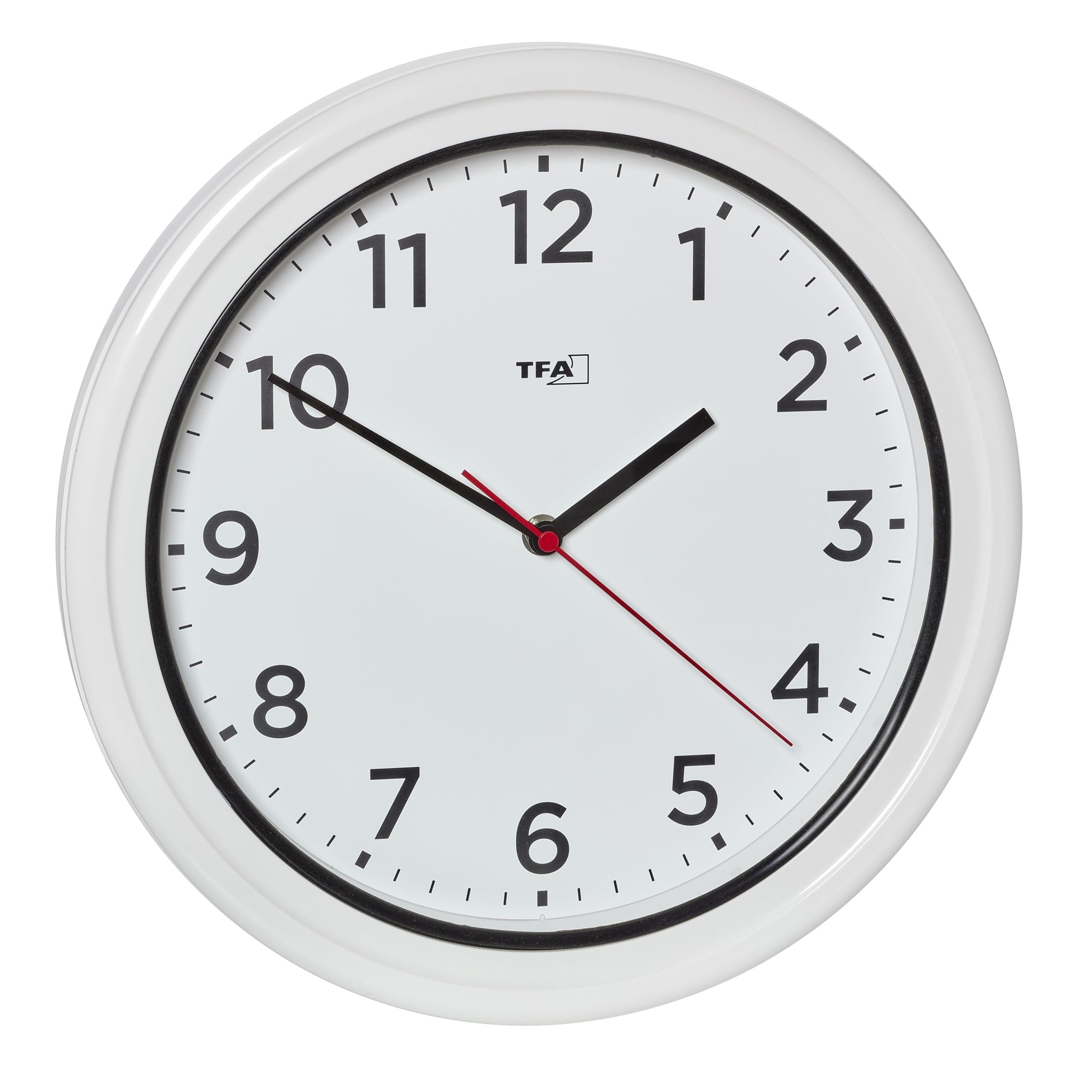 TFA Dostmann Horloge Murale d'extérieur étanche, 60.3078, Horloge d'extérieur, résistante aux UV, à Quartz pour Piscine, terrasse, Jardin, Balcon, diamètre 30,5 cm, Facile à Lire, Blanche