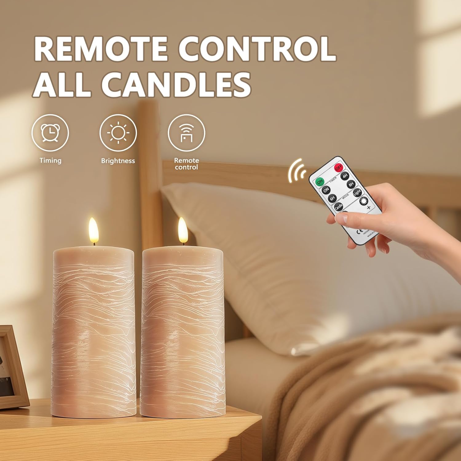 Flameless Candles with Remote Timer: 2 PCS 6"x3"Electric Led Memorial Candles Light Battery Operated for Indoor Outdoor Votive Decorative