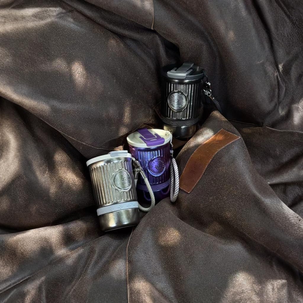 Sidagar 100% Titanium Mug with Lid, Double-Wall Vacuum Insulation, Wide Mouth, Leak-Proof, Chemical-Free & Healthy, men and women hot & cold drinks, for Indoor & Outdoor Use