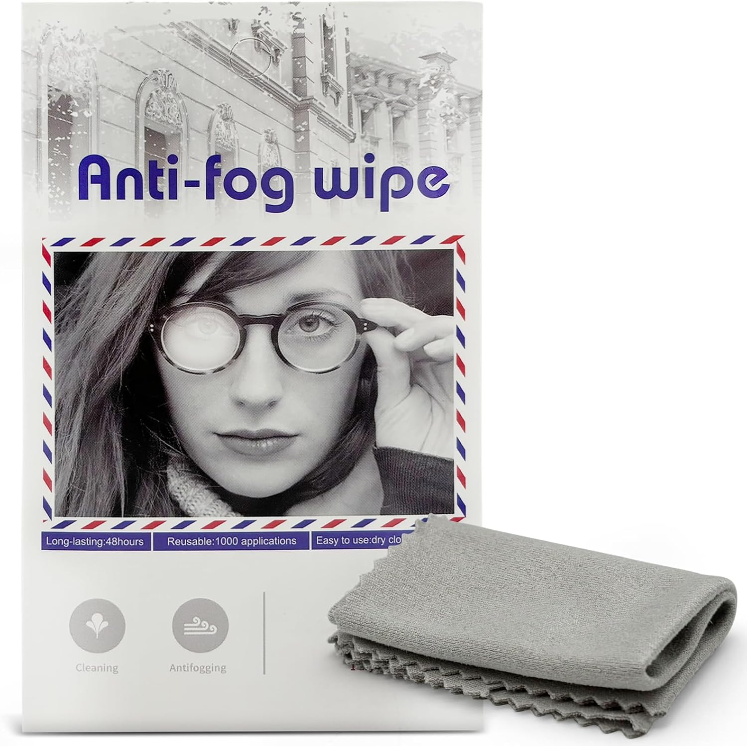 Lens Anti-Fog Cloth, Soft Fiber Lens Cleaning Anti-Fog Glasses Cloth, Usable 1000 Times