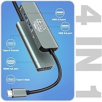 Vista 2 de Concentrador USB C, adaptador USB C a HDMI para Nintendo Switch/Switch OLED/MacBook/iPad/iPhone/teléfono Android/portátil, adaptador de TV