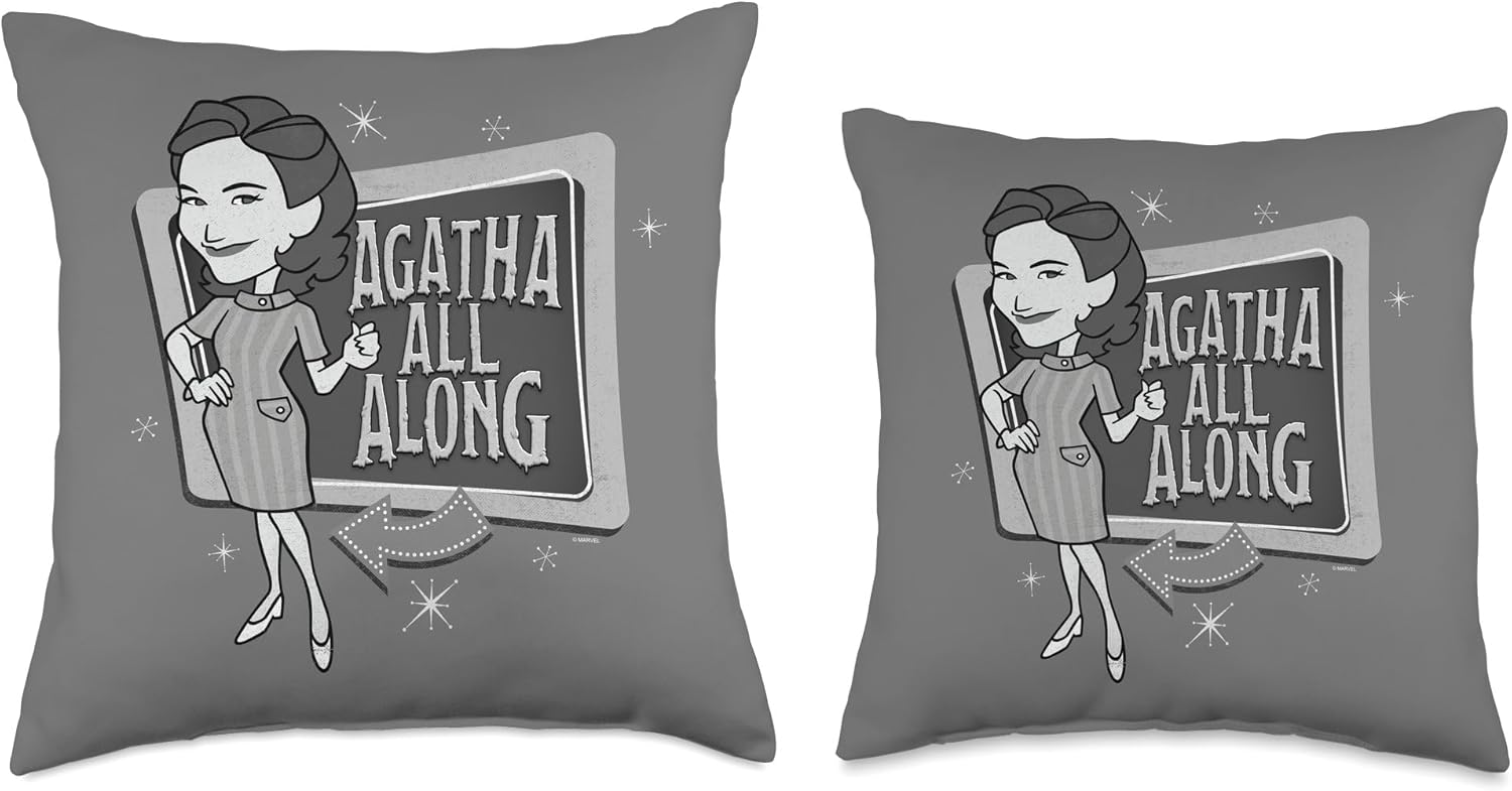 Marvel WandaVision Agnes Harkness Agatha All Along Throw Pillow