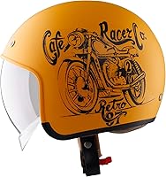 Vista 2 de Royal M139 Casco de motocicleta de cara abierta, casco de motocicleta retro, estilo vintage y clásico, casco Vespa 3/4, casco de scooter, protección