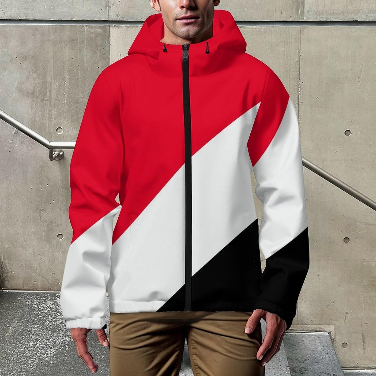 Adugen Origei Men's Bomber Sealand,Principality of Flag All Print Uniform Vintage Jacket Coat Track Jackets