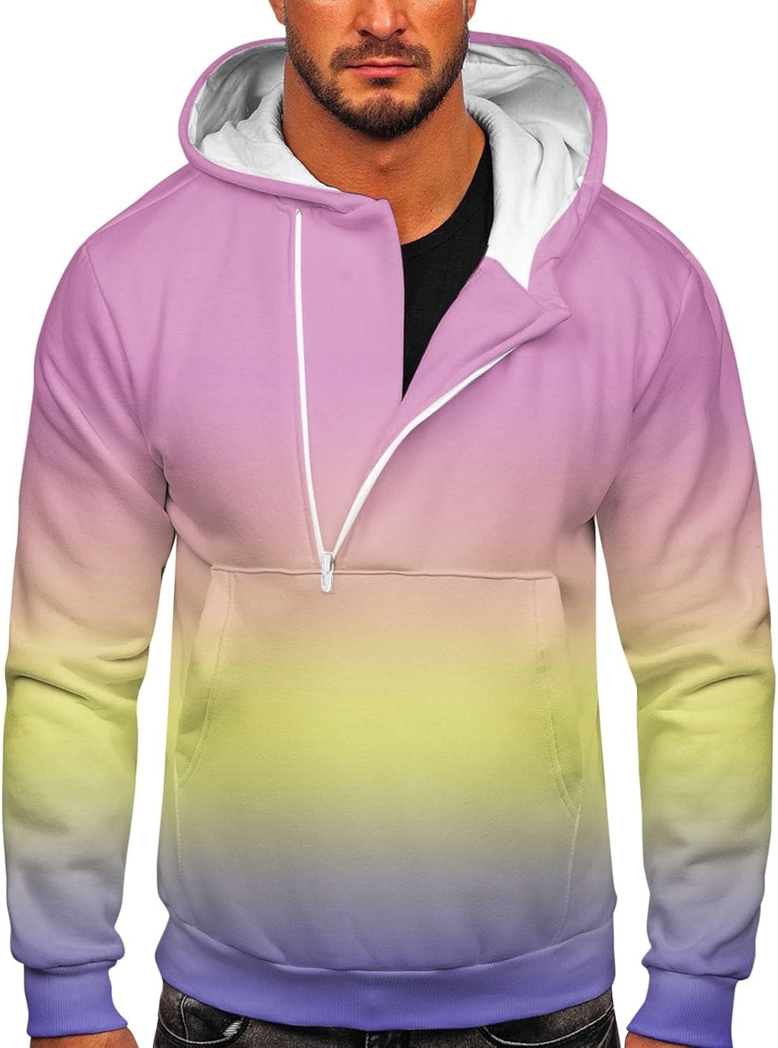 Herren Hoodie Oversize Mit Reißverschluss – Lässiger Kapuzenpullover Für Streetstyle & Alltag