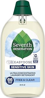 EasyDose Laundry Detergent, Ultra Concentrated: 66 Loads, Free & Clear Designed for Sensitive Skin, 23.1 Fl Oz