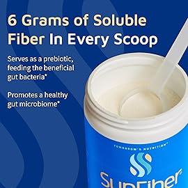 Tomorrow\'s Nutrition, Sunfiber, Prebiotic Fiber Supplement for Digestive Health, Low FODMAP, Gluten-Free, Unflavored, 30 Servings