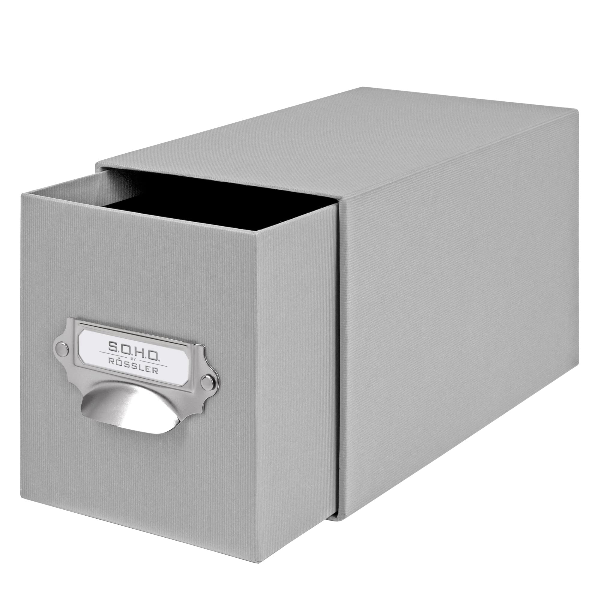 Rössler SOHO CD-Schubladenbox | Schubladen-Aufbewahrungsbox | Organizer mit Schublade | Storage Box | Aufbewahrung & Organisation | (BxHxT): 143 x 158 x 261 mm | 1 Stück | Farbe: Grau