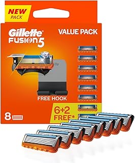 Gillette Fusion Manual Blades for men with styling back blade - 8 count for Perfect Shave and Perfect Beard Shape