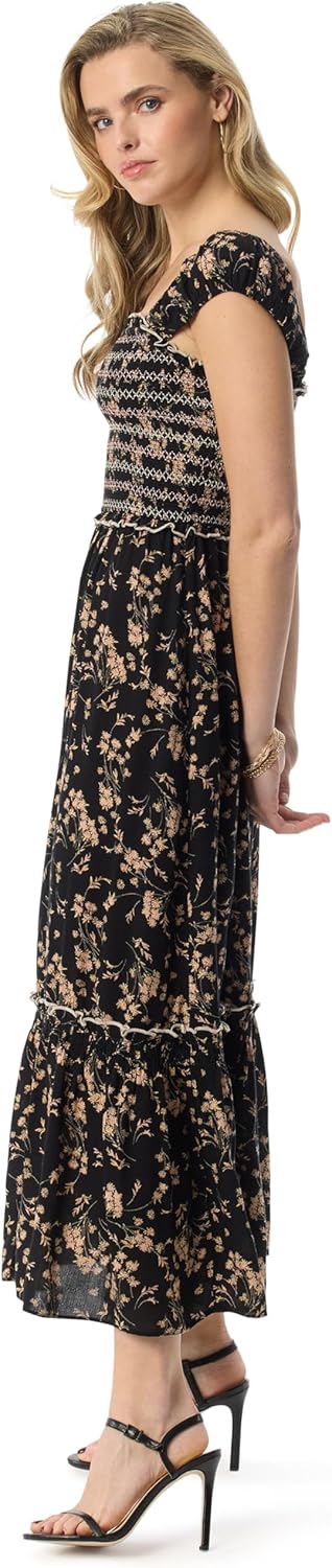 Jessica Simpson Womens Clarice Cap Sleeve Smocked 2 Tiered Maxi Dress Standard - Image 4