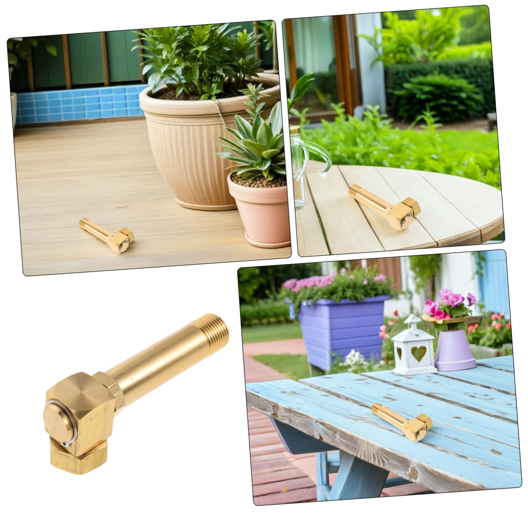HEMOTON Adattatore per Tubo da Giardino in Rame Oro, Girevole