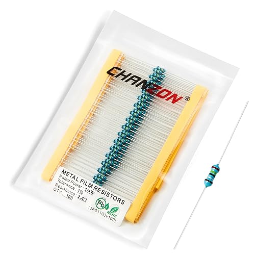 Vista 477 de Chanzon 100pcs 1/4W (0.25W) 33K Ω ohmios Resistencia fija de película metálica 0.01 ±1% Tolerancia 33KR MF Resistencias de orificio pasante