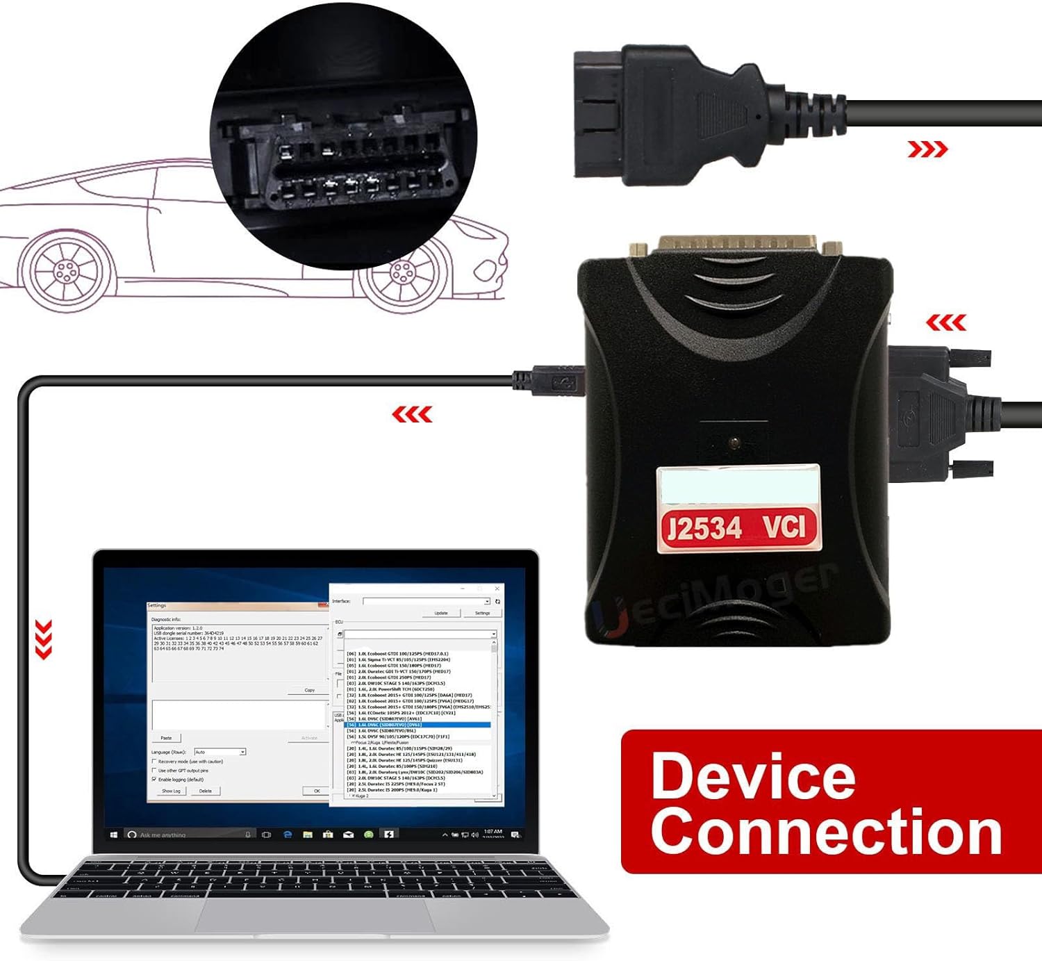 SM2 P/RO J2534 Update Version V1.21.22 with Dongle Program Read and Write 67 in 1 OBDI Programming Tools (SM2 PRO UK Standard with 2 dongles)
