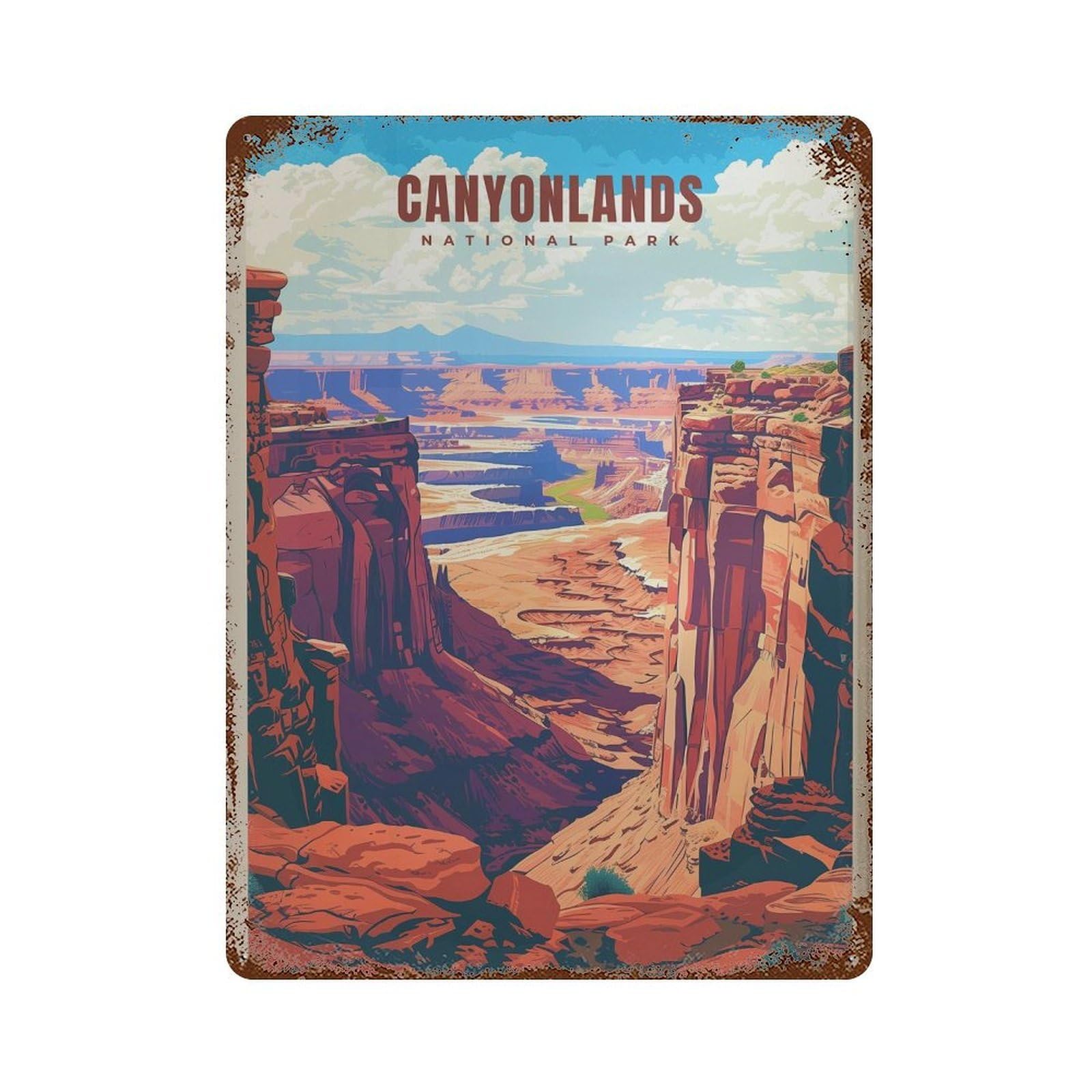 xiaoxiaoshen Canyonlands National Park Vintage Travel Wall Decor Art Metal Tin Poster Modern Home Decor Art Home Bar Shop Decorations Vintage Sign 40x30cm