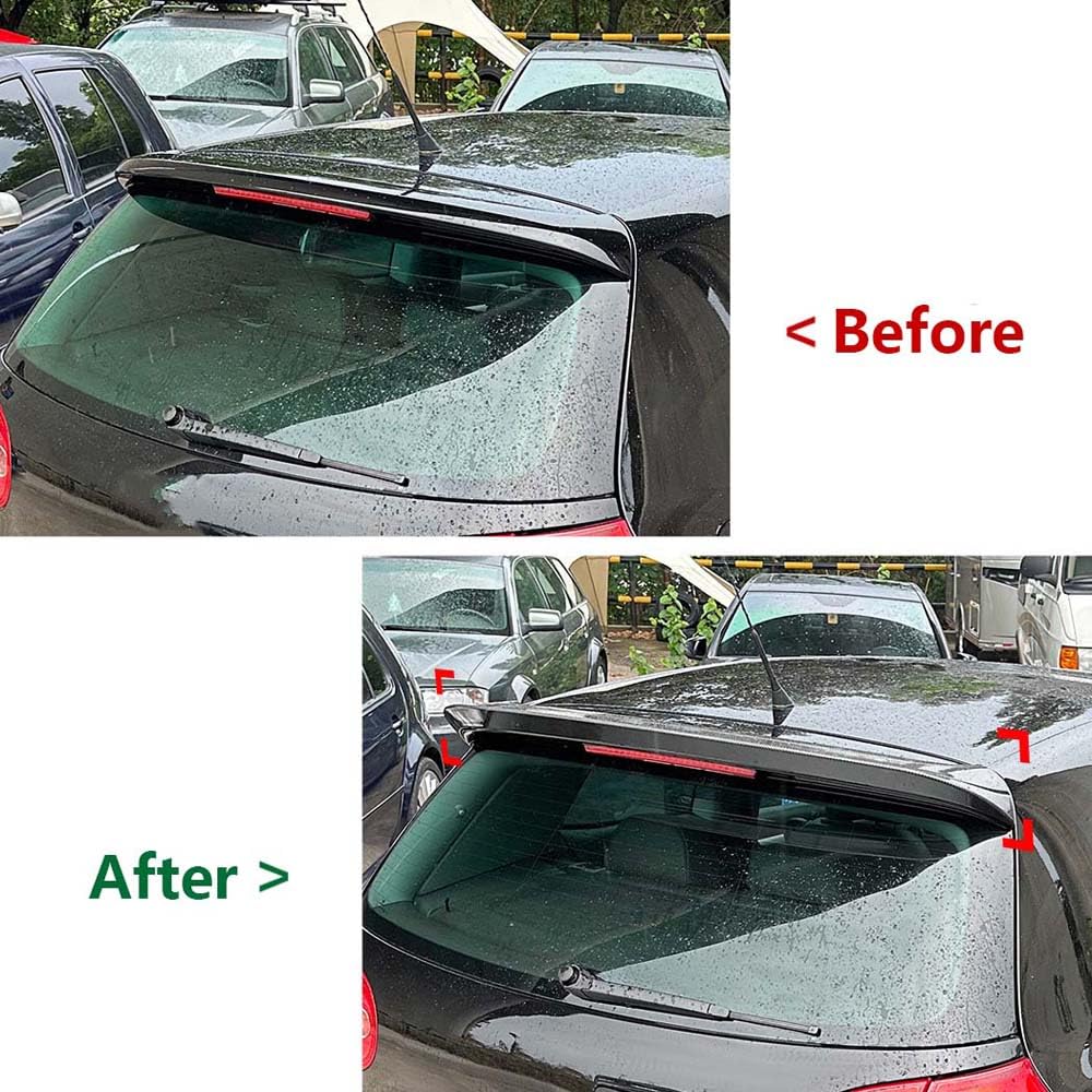 Tylny spoiler samochodowy ABS dla VW Golf 5 MK5 GTI R32 2006 2007 2008 2009 szyba okienna bagażnika Spoiler dachowy stylizacja nadwozia akcesoria zewnętrzne,Carbon Fiber Look