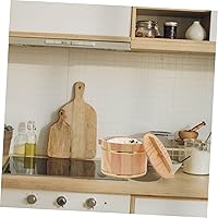 Vista 4 de UPKOCH 1 juego de barril de arroz barril de arroz al vapor cubo de arroz al vapor de sushi recipiente con tapa Dim Sum Cubo de madera de acero