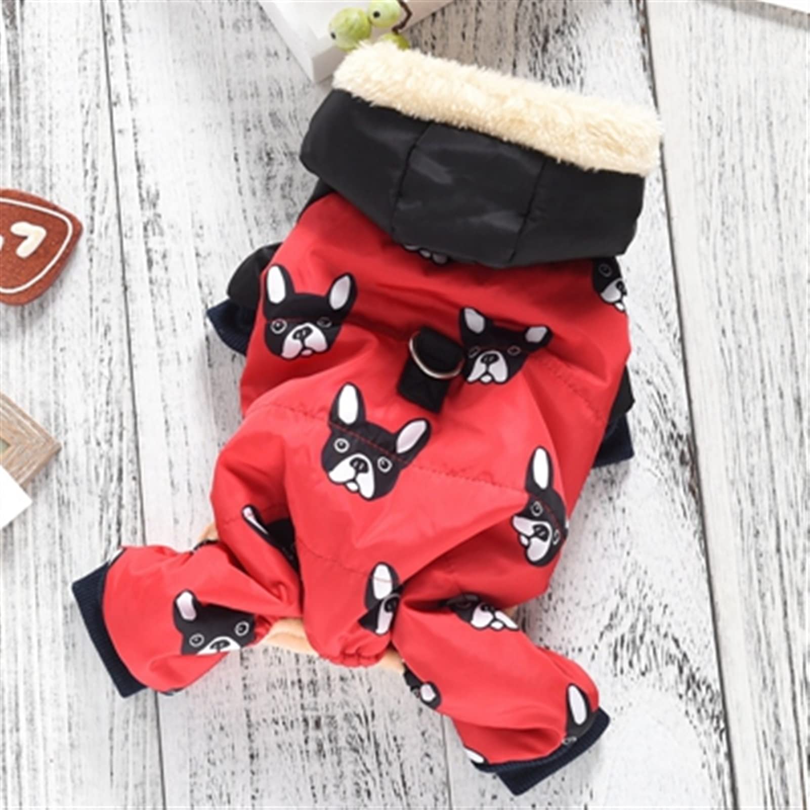 Doudoune d'hiver chaude Pit Bull pour petit chien imperméable rouge 3L