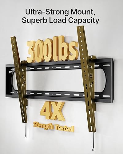 Miniatura 3 de monTEK Soporte de pared de TV inclinable resistente para televisores grandes de 60 a 120 pulgadas de hasta 300 libras, VESA máximo de 900 x 600,