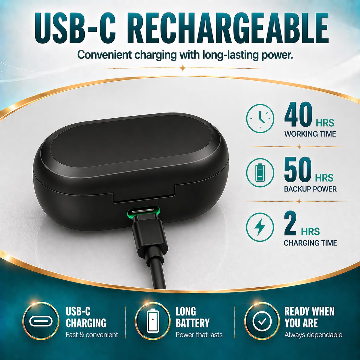 Amplificador auditivo para personas mayores, funda de carga recargable por USB, sonido aclarador de voz, ligero, ajuste cómodo, diseño estilo auriculares (negro)