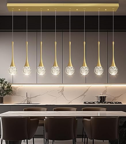 Miniatura 40 de 16 Luces Moderna Lámpara de Techo de Cristal con Diseño Glam para Techos Altos, Lámpara Colgante LED Regulable para Escalera, Vestíbulo, Entrada,