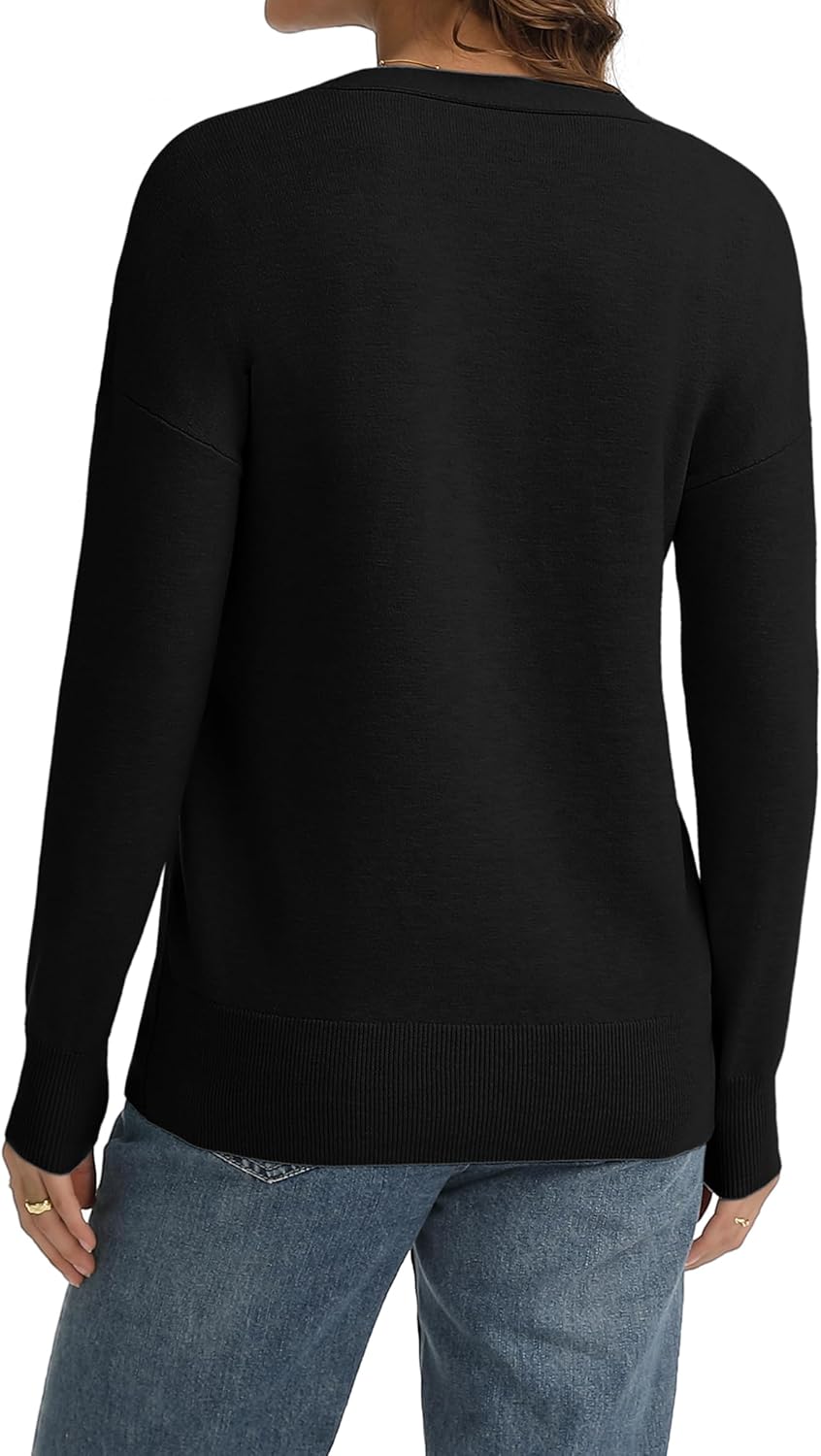 QUALFORT Women’s Lightweight Cardigan Sweater Soft V Neck Knit Trendy Button Down Sweaters - Image 3