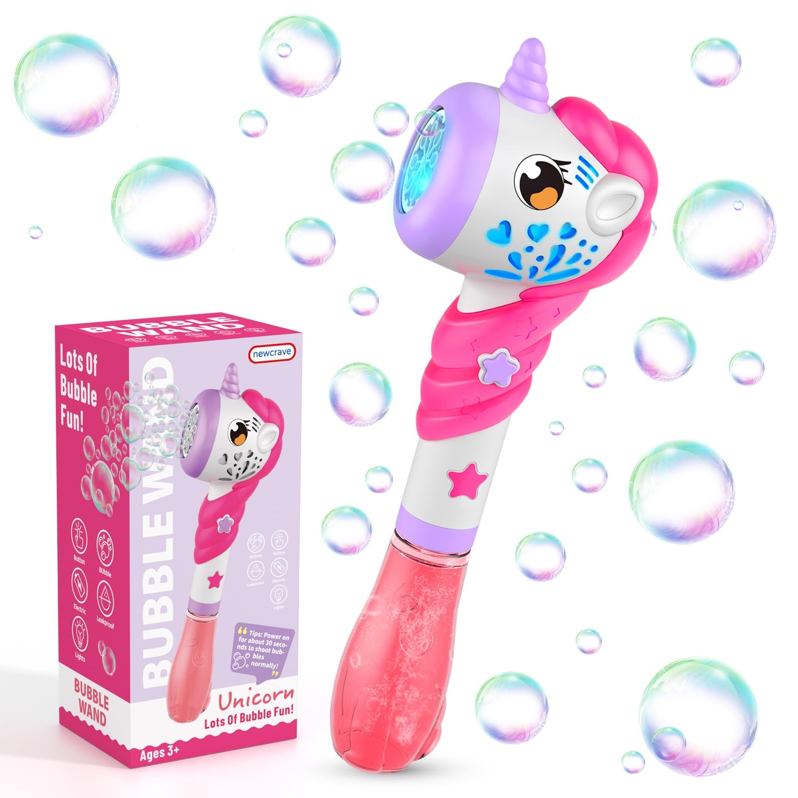 Bubble Wand Machine Maker Blower Outdoor Party Toys Easter Birthday Gifts