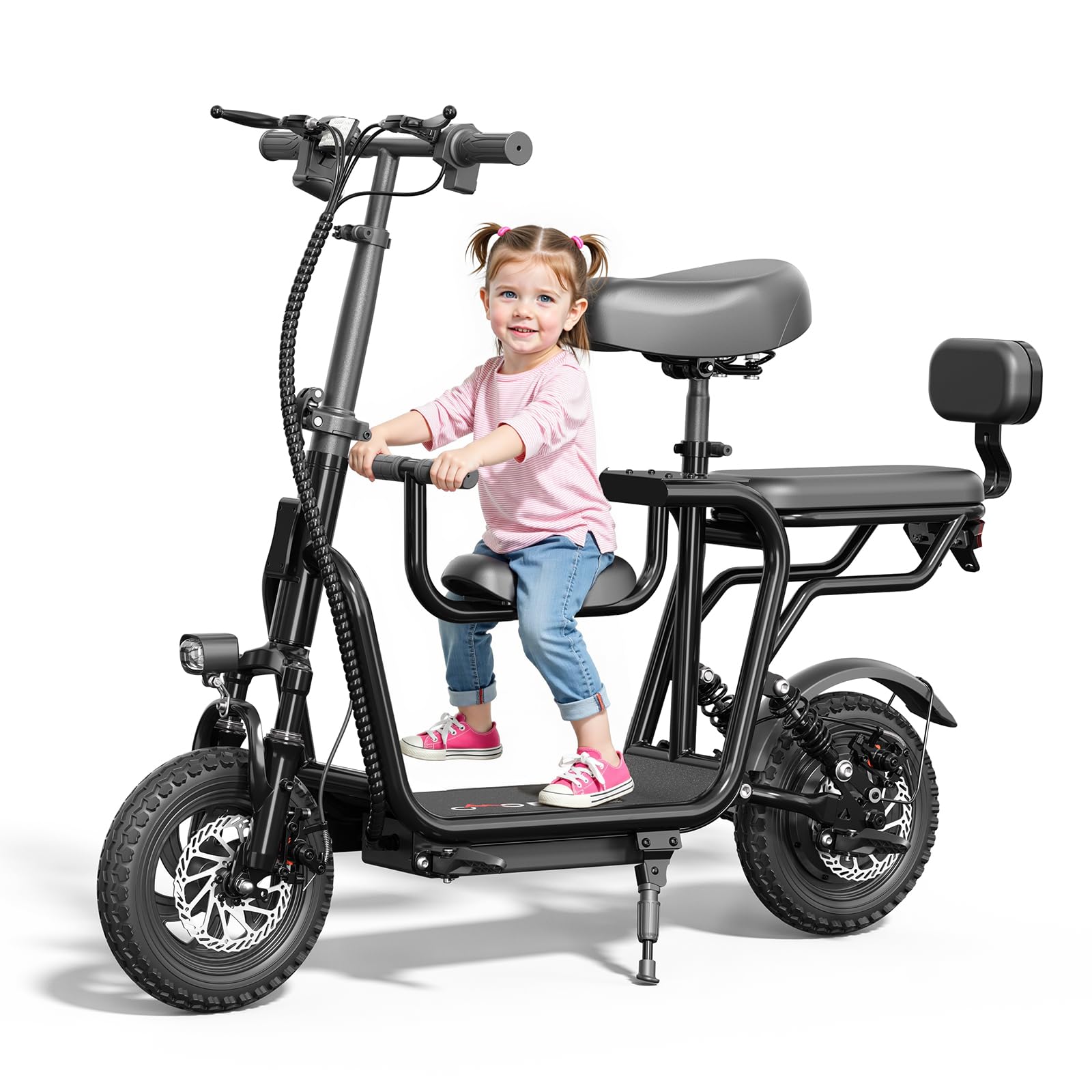 EILLEO 48V Electric Scooter with Seat, Adult Electric Scooters with Adult Seat, 500W Motor Peak 750W, 20 Miles, 18.75mph, Electric Scooter for Adults, Dual Braking System, 14" Tires