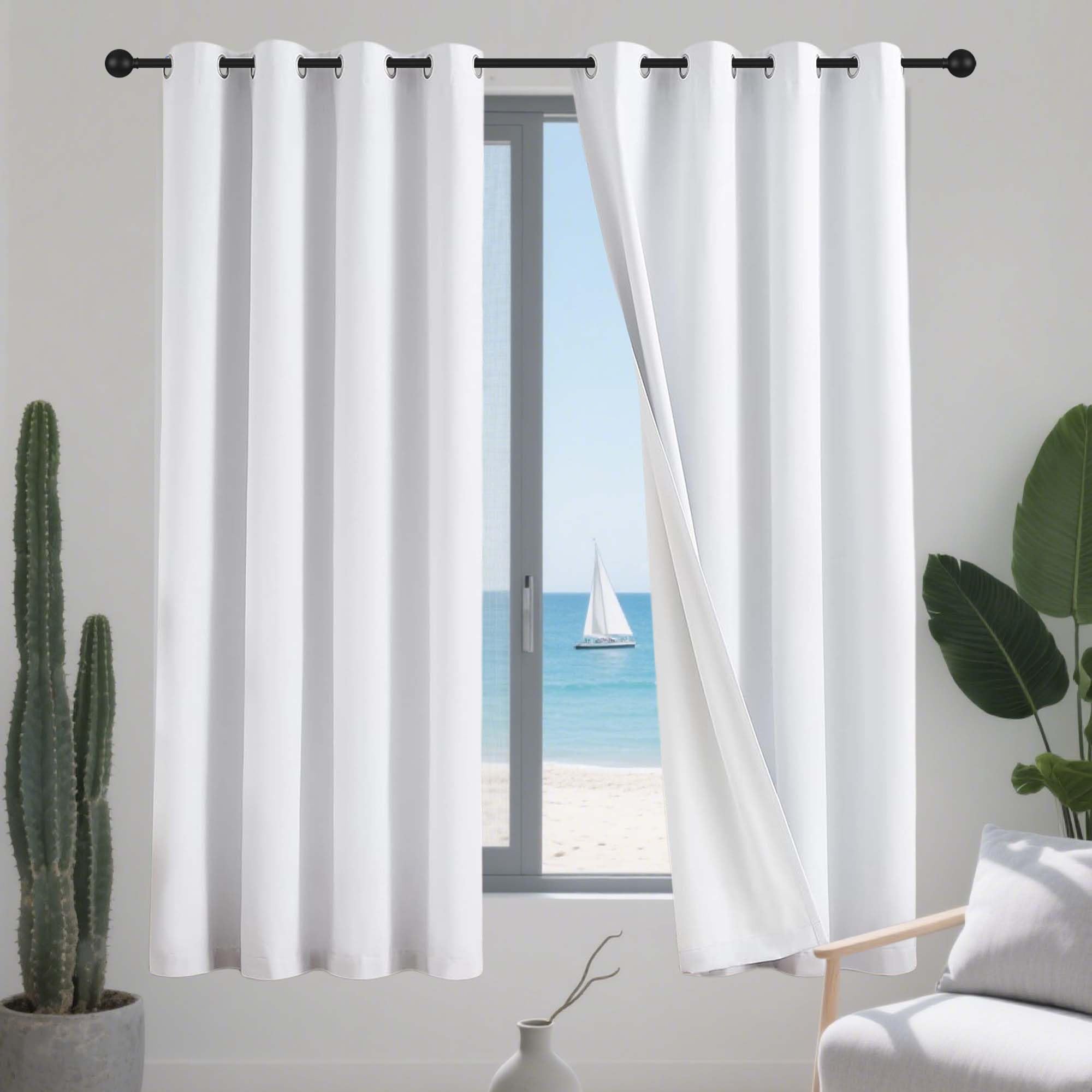 Rideaux occultants thermiques blancs pour chambre et salon