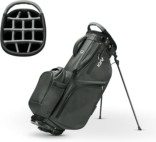 KVV Bolsa de golf de 14 vías, bolsa de golf híbrida ligera con múltiples bolsillos, correas dobles y cubierta para lluvia, bolsa de golf premium