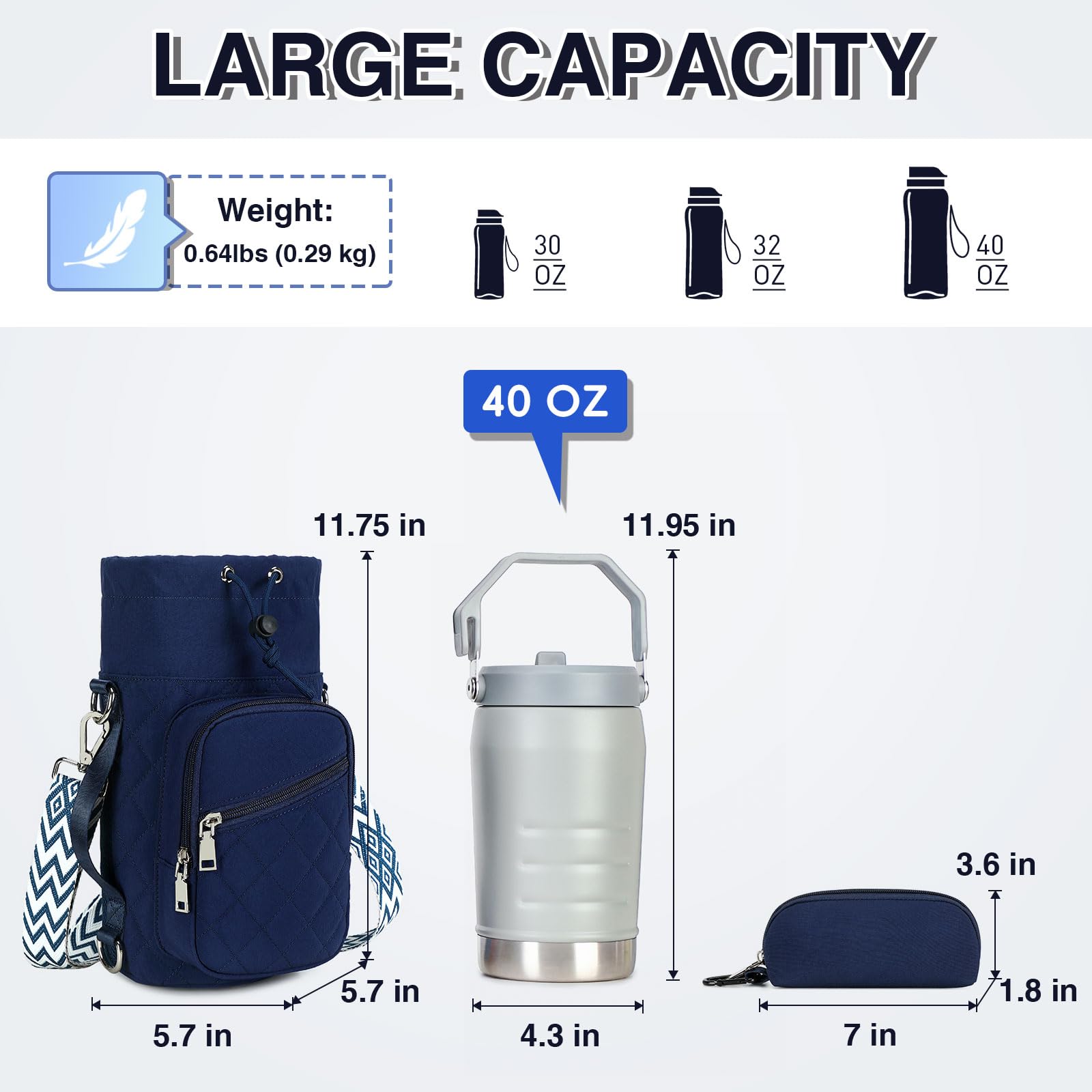 AGLOD Tragetasche für Wasserflaschen mit Gurt, Wasserflaschenhalter, Crossbody-Tasche für Damen und Herren, zum Wandern, Radfahren