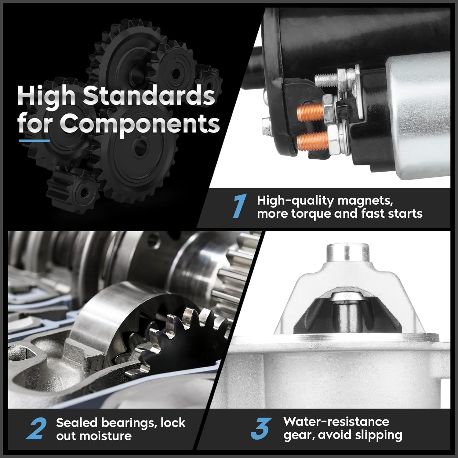 New Starter (Automatic Transmission) for Ford E150 E250 E350 Econoline F150 F250 F350 1992-1996 4.9L 5L 5.8L, 94-04 for Mustang 3.8, 90 91 92 for Lincoln Mark VII 5, 89-97 for Cougar 3.8L