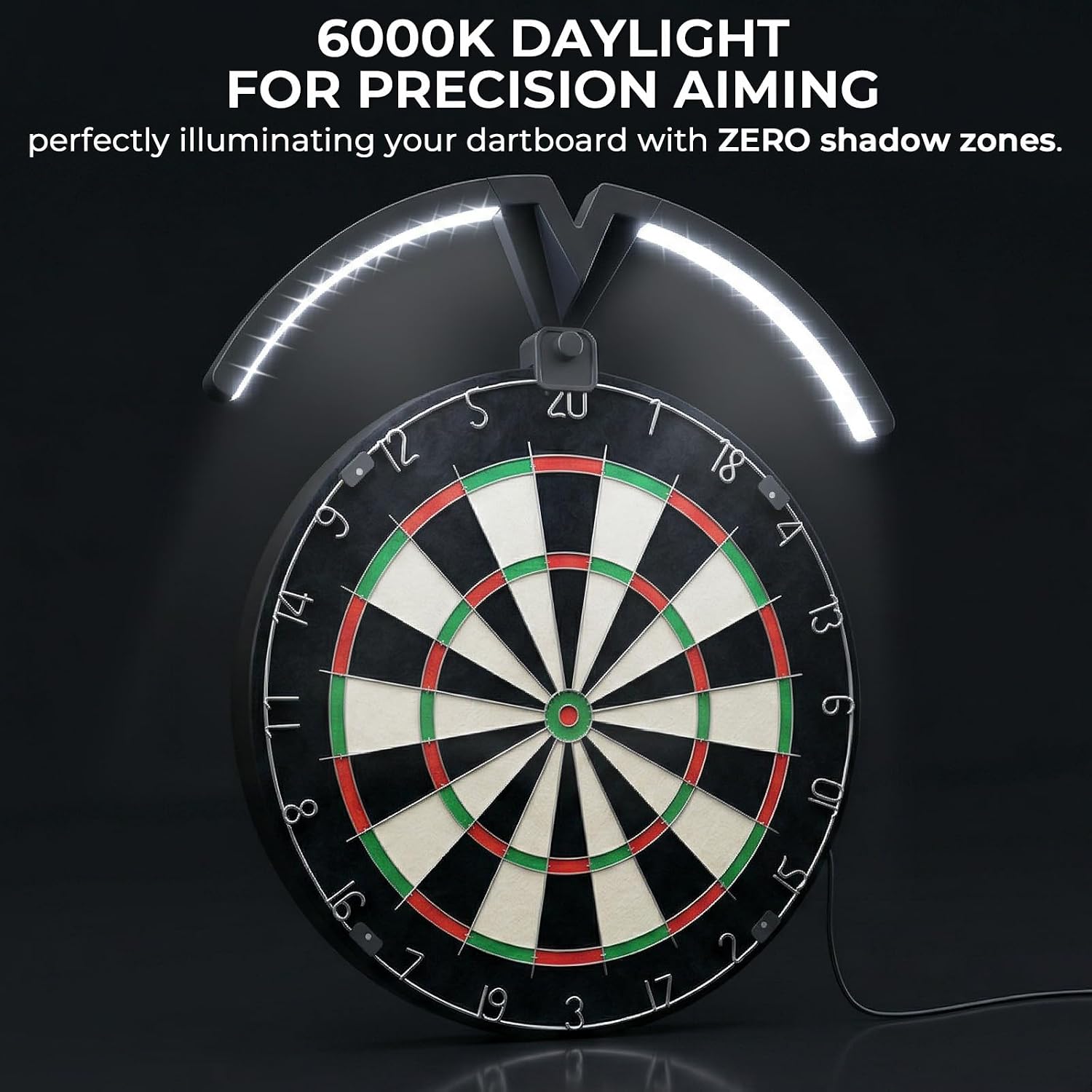 Dart Board Light, Professional Led Dartboard Light with 3M Power Cable, Securely Fits All Dart Boards, Bright Darts Lighting Accessories for Eliminating Shadows