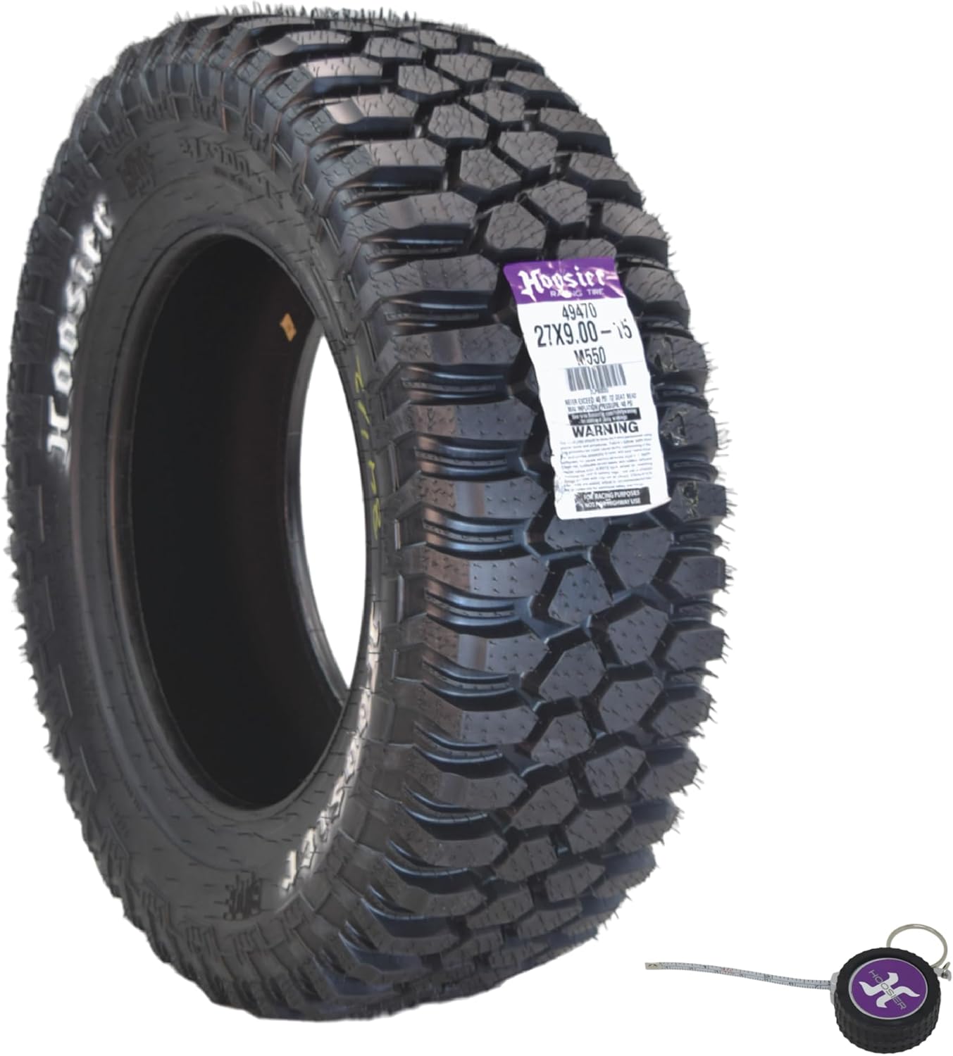 Hoosier UTV Tire for Side by Side & Off-Road Racing with Hoosier Keychain (27.0X9.0-15 M550)