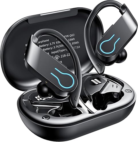 Wireless Earbuds 120H Playtime Bluetooth 6.1 Sport Headphones with Earhooks