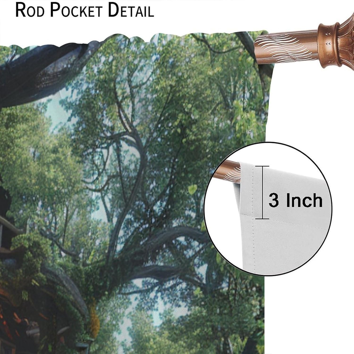 Tree Branch Library Blackout Curtains for Bedroom/Living Room, Fantasy Green Leaf Plant Bookshelf Thermal Insulated Curtains Rod Pocket Window Drapes, 2 Panels/Each 21" W x 45" L