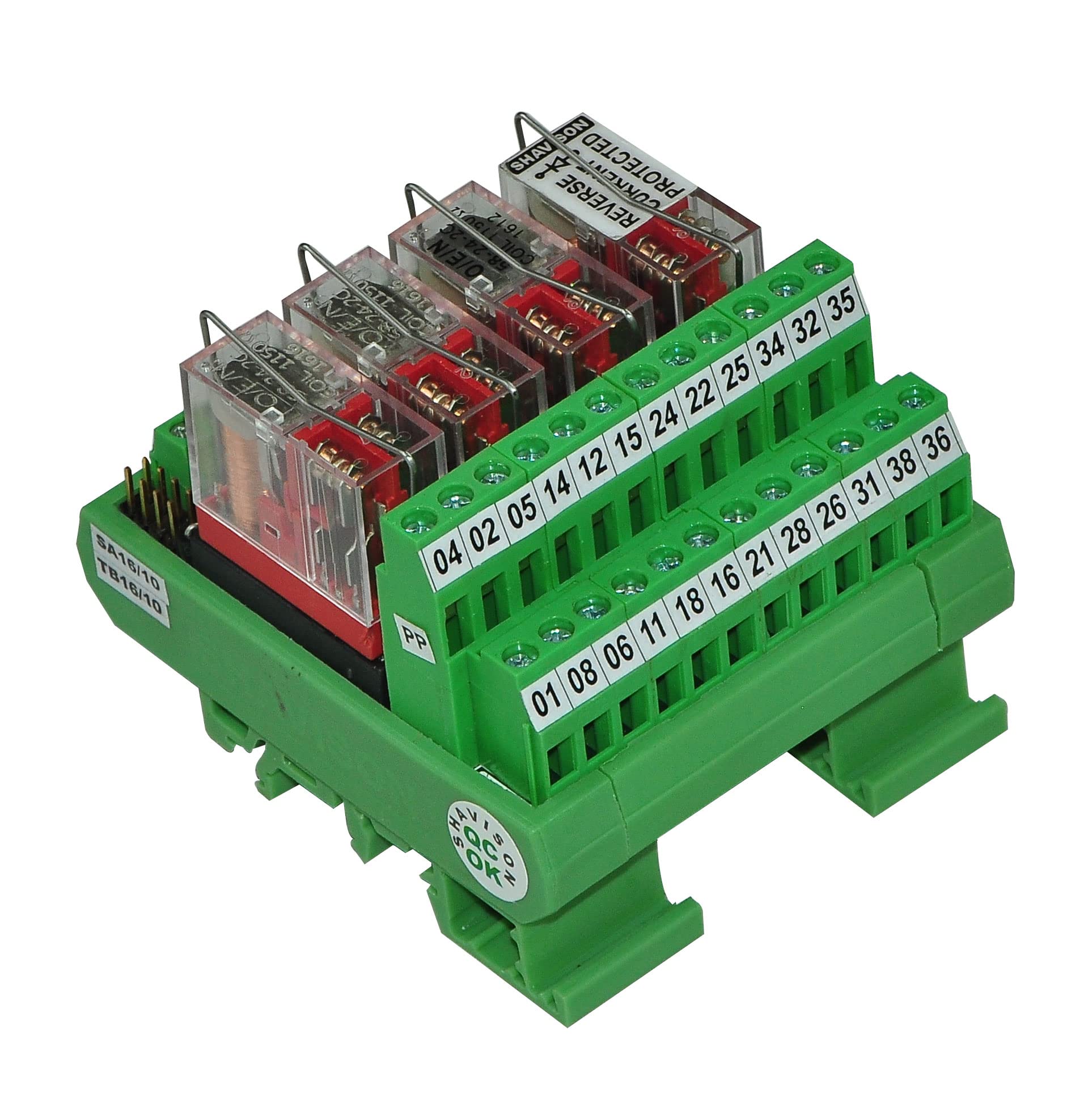 Shavison Relay Module AS393-24V-S-OE, 2C/O, 4 Channel, 24VDC Coil, OEN Relay, Reverse Blocking Diode, Socket Mounted Relay, Contact Rating : 28VDC/230VAC, 5A (B01MU45JA8) Amazon Price History, Amazon Price Tracker