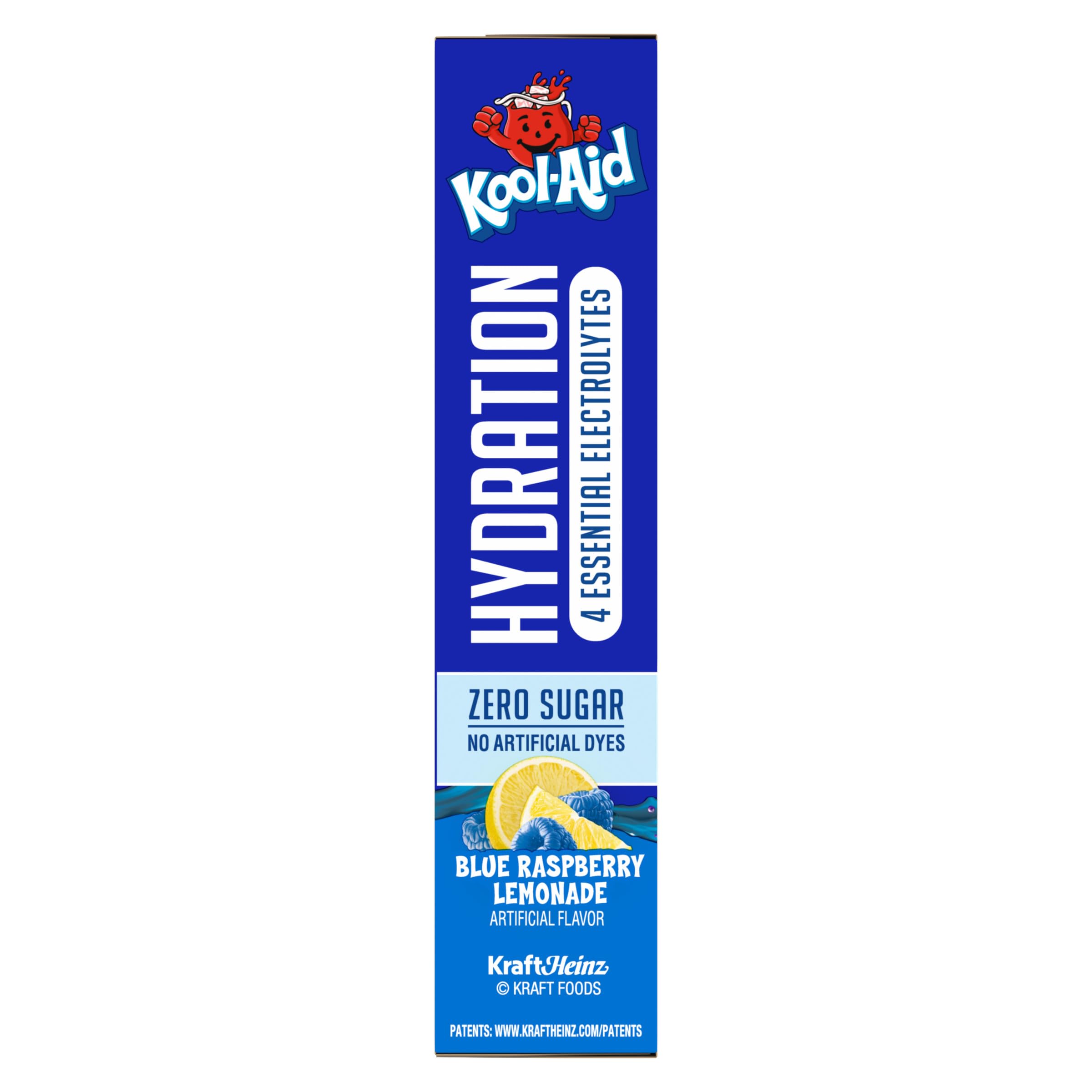Kool-Aid Hydration Blue Raspberry Lemonade Artificially Flavored Drink Mix, 6 ct On-the-Go-Packets, 1.32 oz Box