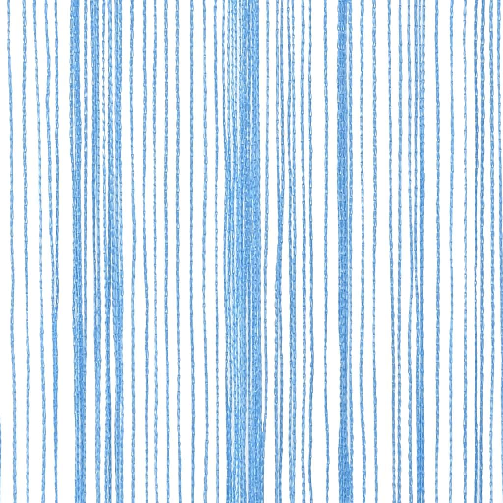 vidaXL Tende a Filo 2 pz Azzurro 140x250 cm, Tenda a Frange, Tenda a Tasca con Asta, divisorio, Tenda a Corda per Porte, Tenda a Filo