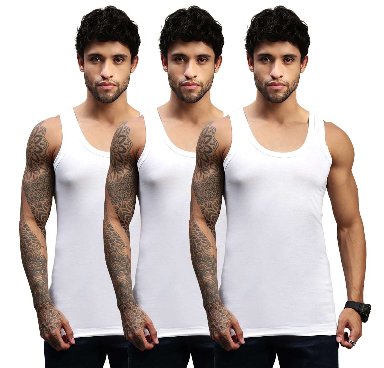 lux nitro Ultima Men’s Premium Cotton Vest| Feather-Soft, Breath-Light, Moisture-Absorbent Vest for Daily Comfort – White-picture-39