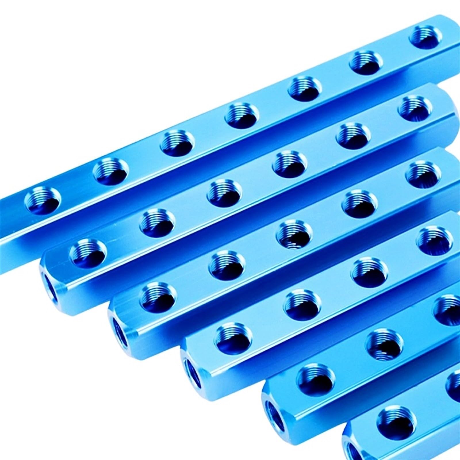 Splitter for collettore pneumatico versatile con filettatura PT da 1/4 con connettori rapidi e porte multiple for una distribuzione efficiente dell'aria, 1 pezzo(6 Way 9 Port)