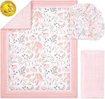 The Peanutshell Whimsical Floral 3 Ensemble de lit bébé pour bébé, Décor botanique rose, Consolateur réversible, Accessoires pour bébé fille, Nouveau-né, Bébé & Ensemble de literie pour fillette