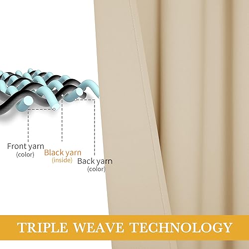 Miniatura 145 de RYB HOME Juego de 2 paneles de cortinas opacas grises de 63 pulgadas de largo, cortinas sólidas resistentes para oscurecer la habitación