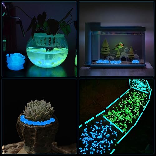 Miniatura 6 de Oubest Piedras que brillan en la oscuridad para pecera, rocas brillantes y duraderas para decoración de acuarios, paisajismo al aire libre,