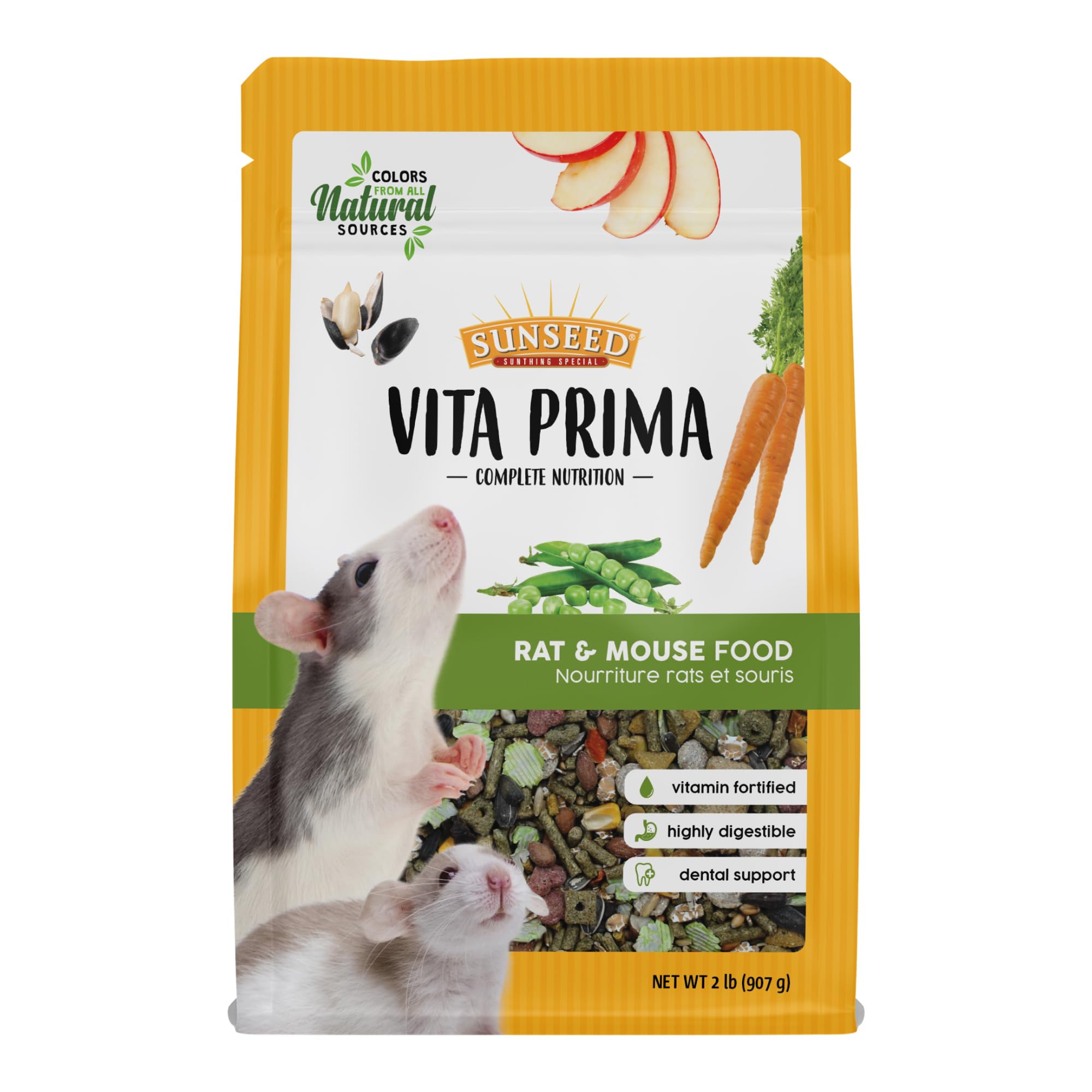 Vitakraft Sunseed Vita Prima Complete Nutrition Rat & Mouse Food, 2 LBS