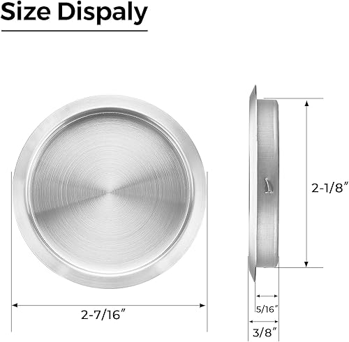 Miniatura 3 de Ravinte Paquete de 2 tiradores de dedo para puerta de armario de 2-18 pulgadas, accesorios para puerta corrediza de armario, fácil instalación a